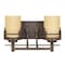 Designers Fountain Mission Ridge 14.5in 2-Light Warm Mahogany Mission Indoor Wall Sconce with Goldenrod Glass Shades 82102-WM - alternate 1